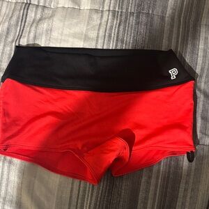 PINK Victoria's Secret Black Waistband Red Bike Shorts
